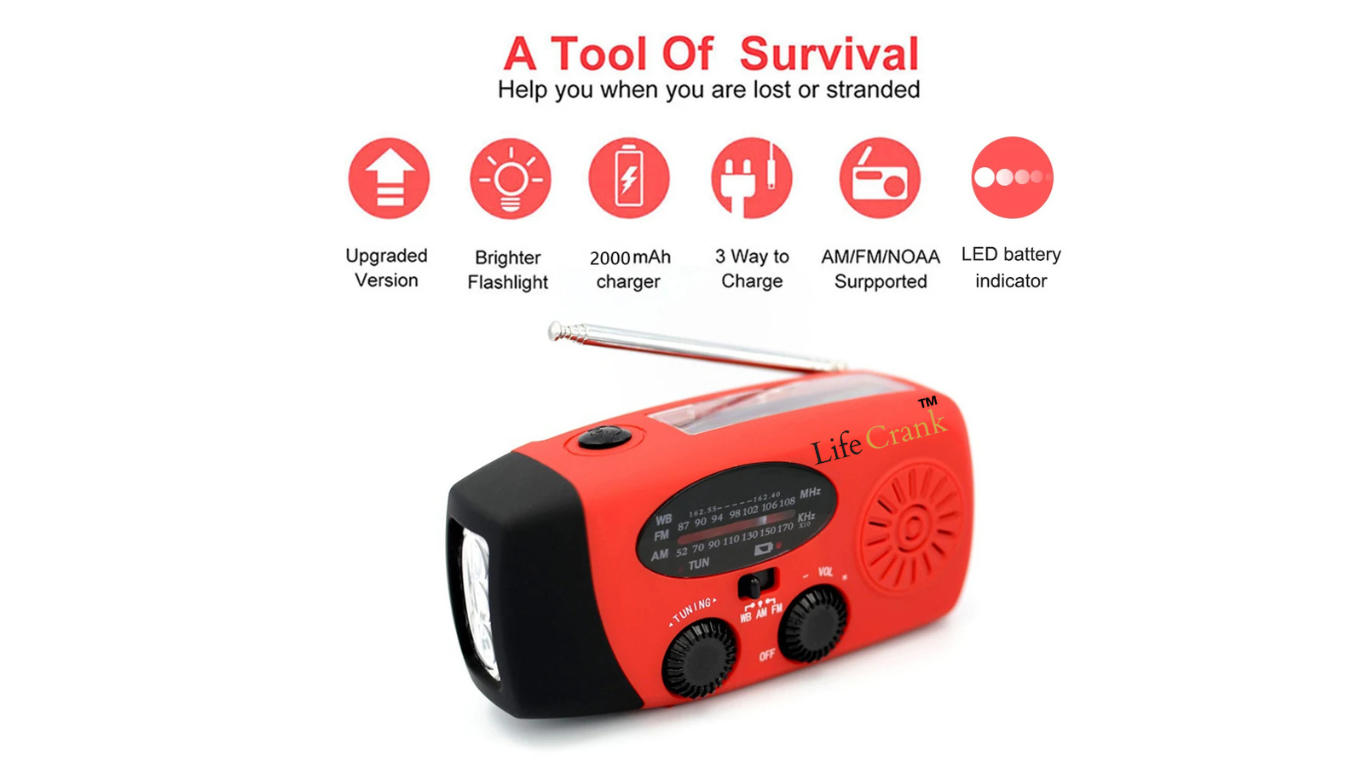 Radio Solar Radio LED Flashlight Weather USB Charging Emergency Radio Waterproof